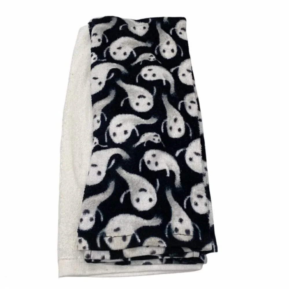 Target Brand Halloween Kitchen Towels Set of 2 Ghosts Witch Cotton 16